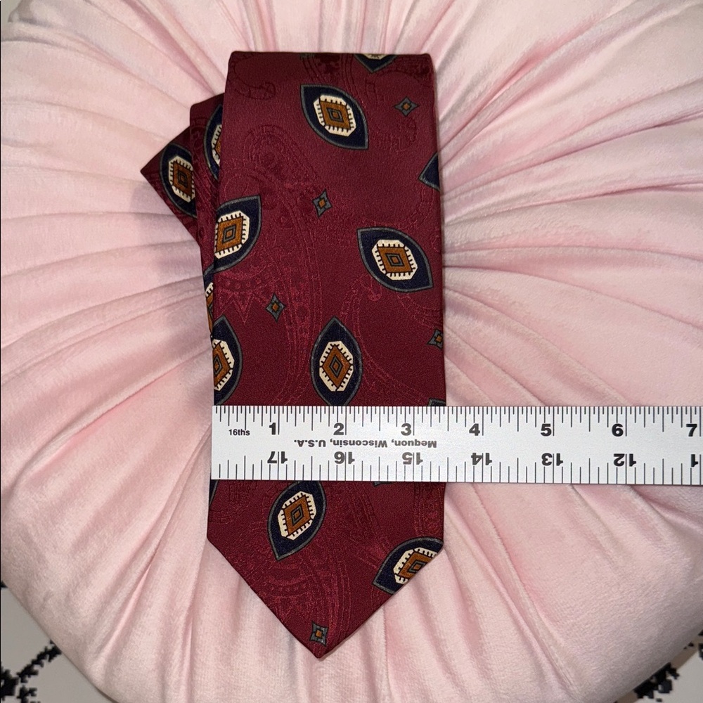 Talbott By Robert Talbott Burgundy Patterned Tie … - image 3